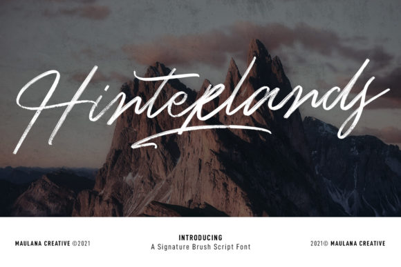 Hinterlands Signature: A Delicate Script Font for Elegant Campaigns