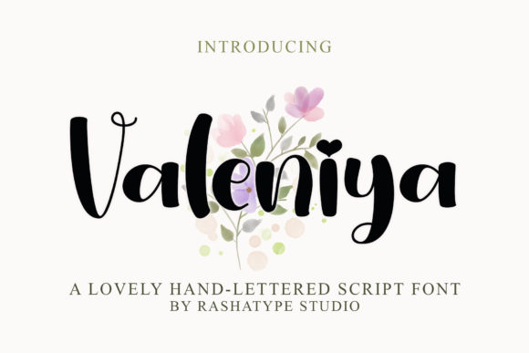 Valeniya Script Handwritten Font for Makers & Printables